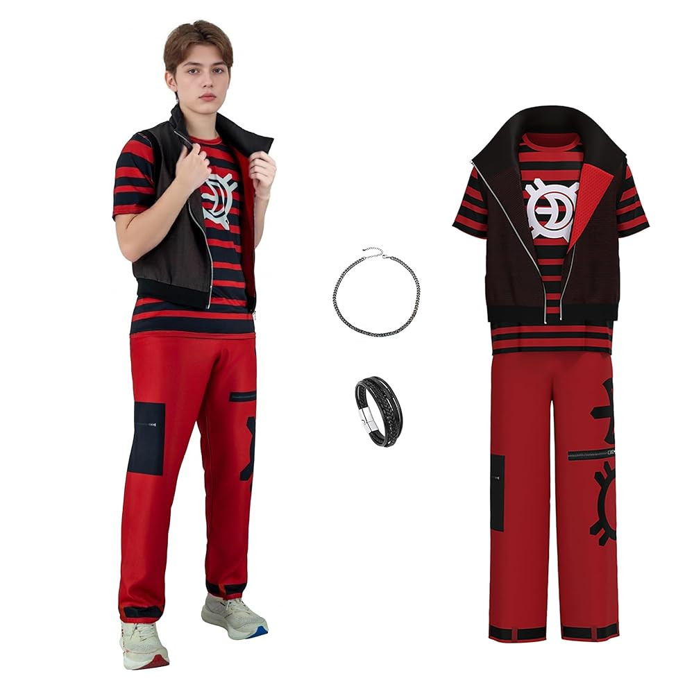 Adult Victor Zombies Costume Punk Jacket T-Shirt Pants Necklace Wristlet Halloween Party Dawn Vam... | Amazon (US)