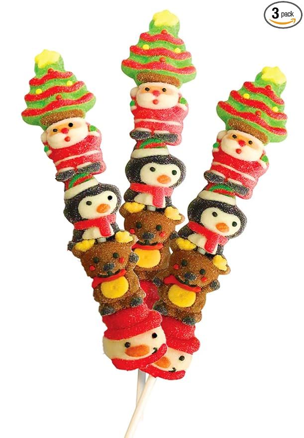 Christmas Characters Marshmallow Kabob, Party Favor For Kids, Stocking Stuffer, Pack of 3 | Amazon (US)