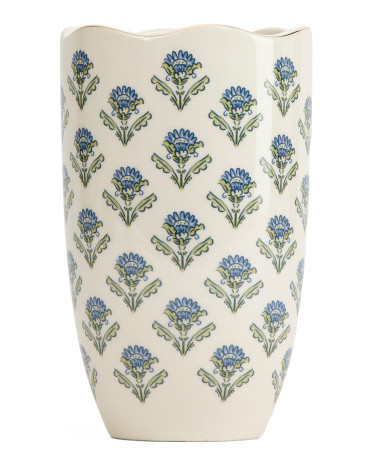 6X9.5In Metallic Accented Ceramic Decorative Vase | TJ Maxx