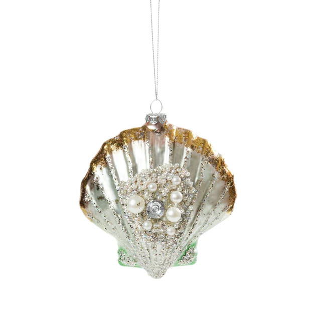 Jeweled Scallop Shell Ornament | Cailini Coastal