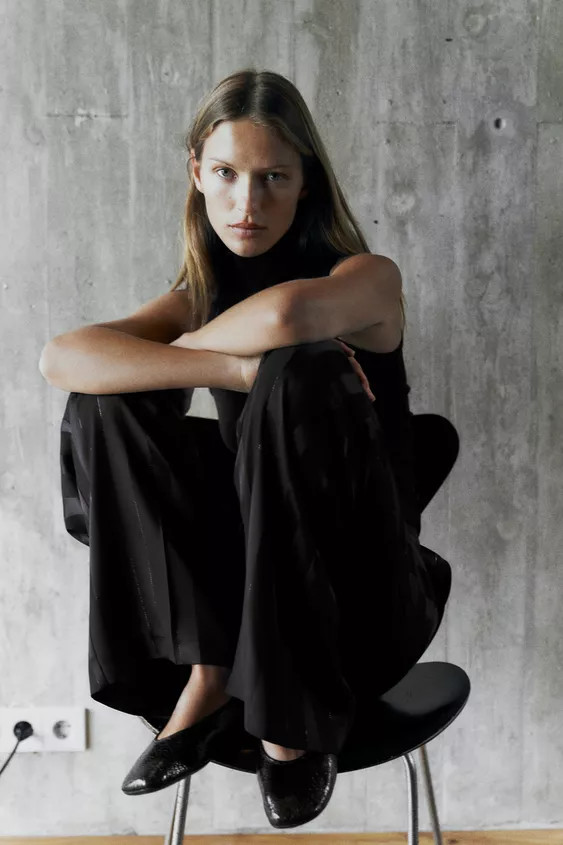 METALLIC THREAD STRIPED JACQUARD TROUSERS | Zara UK