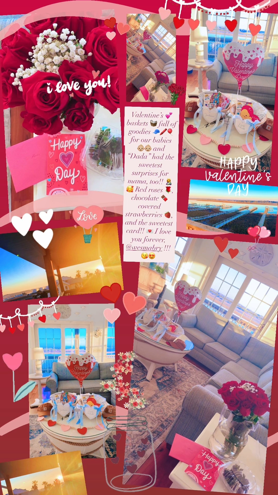 Valentine’s 💕 baskets 🧺 full of goodies 🧢🖍️🎈for our babies 👶🏼👶🏼 and “Dada” had the sweetest surprises for mama, too!! 🤱🥰 Red roses 🌹, chocolate 🍫 covered strawberries 🍓, and the sweetest card!! 💌 I love you forever, @wesmabry !!! 😘😍

#LTKValentine