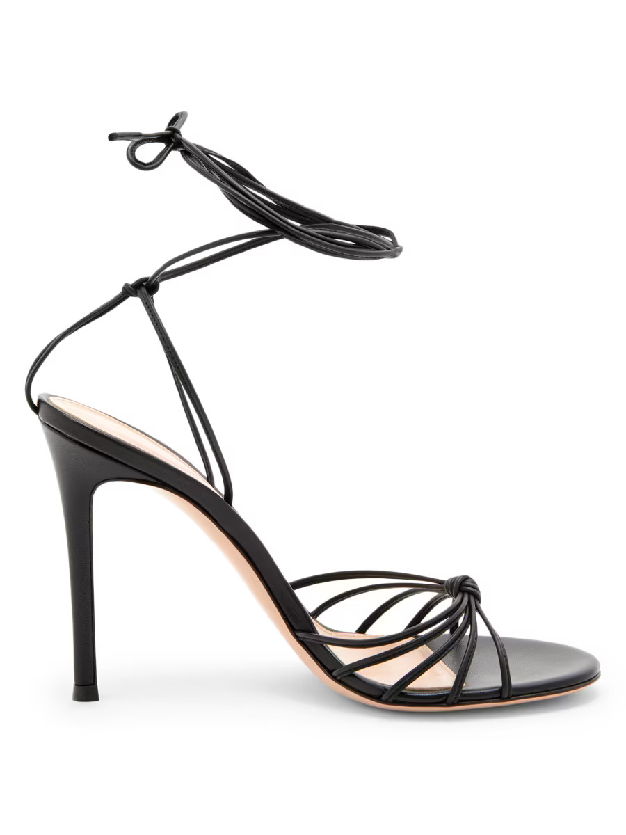105MM Leather Stiletto-Heel Sandals | Saks Fifth Avenue