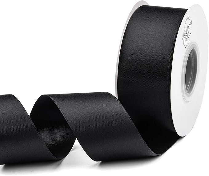 Humphrey's Craft 1-1/2 Inch Black Double Faced Satin Ribbon - 25 Yards Variety of Color for Craft... | Amazon (US)