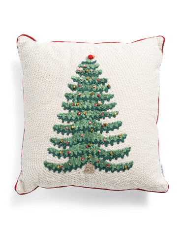 20x20 Christmas Embroidered Pillow | Polyester/Cotton/Cotton | Marshalls