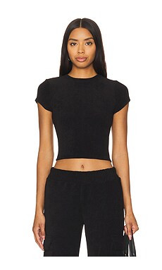 Good American Terry Tee in Black001 from Revolve.com | Revolve Clothing (Global)