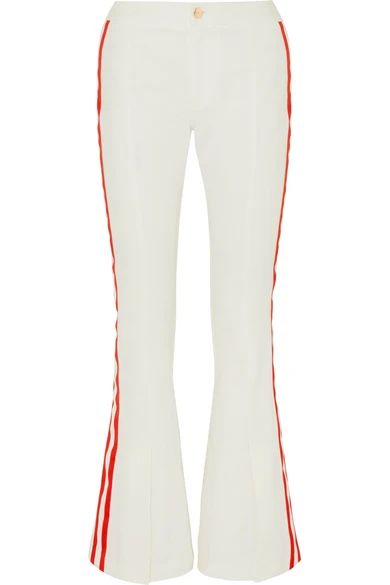Maggie Marilyn - Game Changer Grosgrain-trimmed Mid-rise Bootcut Jeans - White | NET-A-PORTER (US)