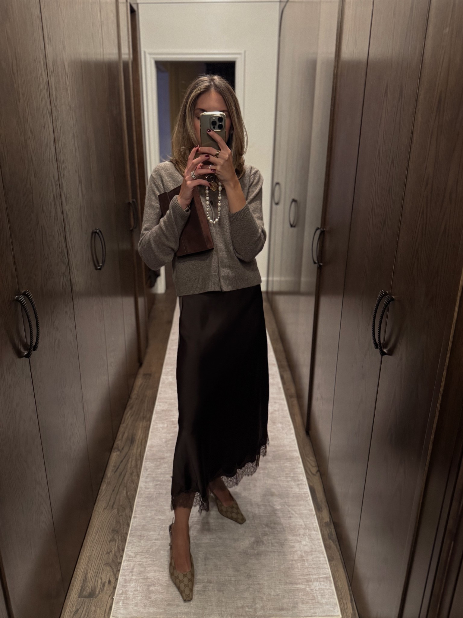 Satin skirt with lace trim (in an xs) 

#LTKHoliday