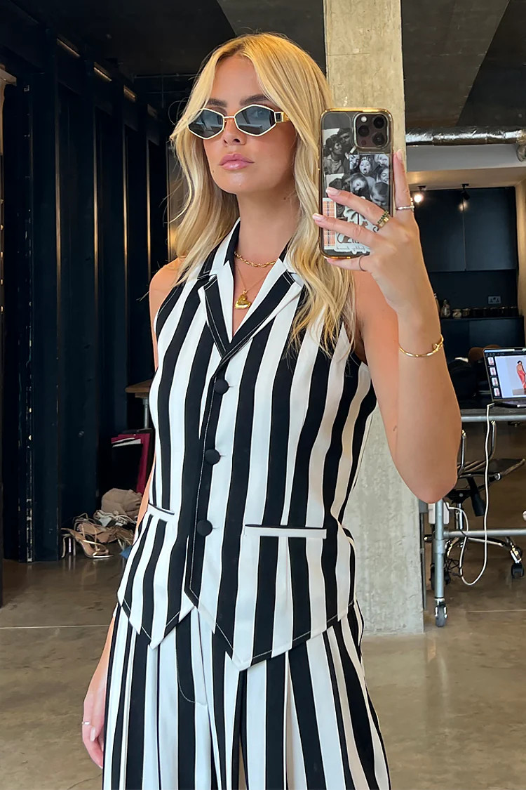 Optic Stripe Waistcoat | Never Fully Dressed US