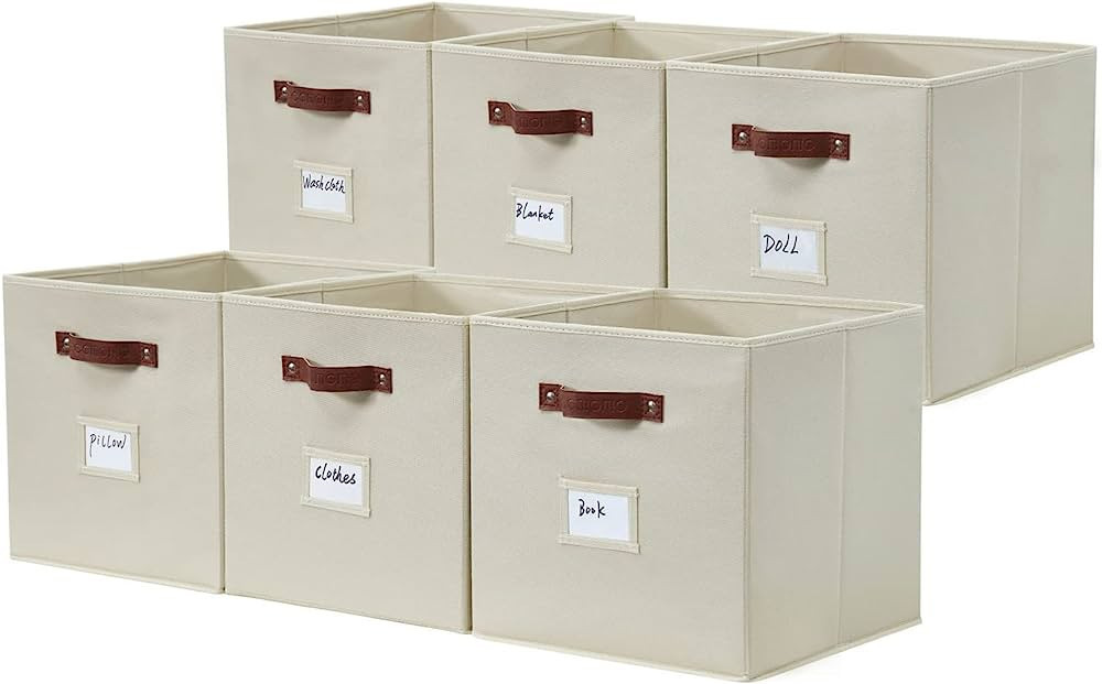 DECOMOMO Cube Storage Bins | Fabric Storage Cubes with Label Holders, Cubby Storage Organizer Bin... | Amazon (US)