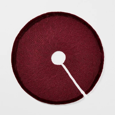 Cable Knit Faux Fur Trim Tree Skirt True Khaki - Threshold™ designed with Studio McGee | Target
