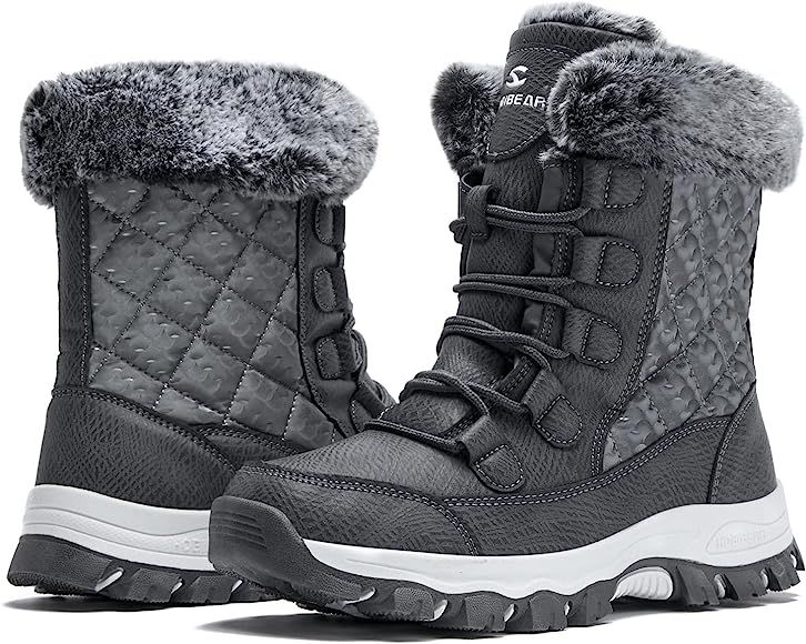 HOBIBEAR Women's Snow Boots Anti-Slip Waterproof Outdoor Shoes Winter Snow Boots Warm Fur Lined Comf | Amazon (US)