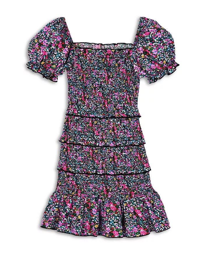 Girls' Laila Puff Sleeve Tiered Smocked Dress - Big Kid | Bloomingdale's (US)