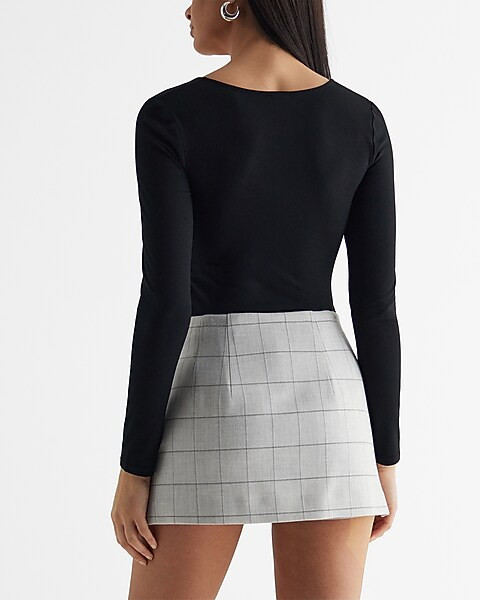 Editor Super High Waisted Plaid Mini Skort | Express