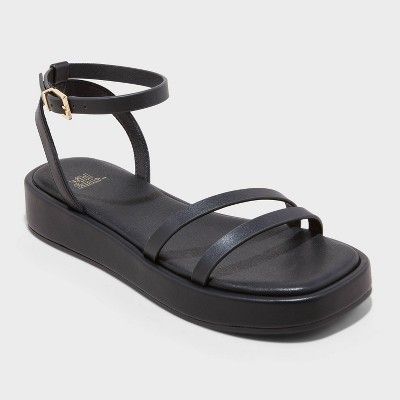 Women's Wrenley Low Platform Sandals - Wild Fable™ Black 8 | Target