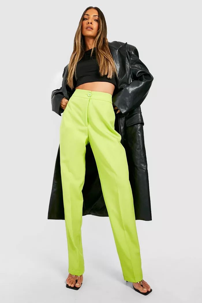 Pleat Front Tapered Dress Pants | boohoo (US & Canada)