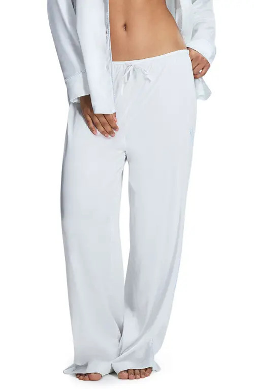 SAVAGE X FENTY Ever After Satin Sleep Pants in Hazy White at Nordstrom, Size Small | Nordstrom