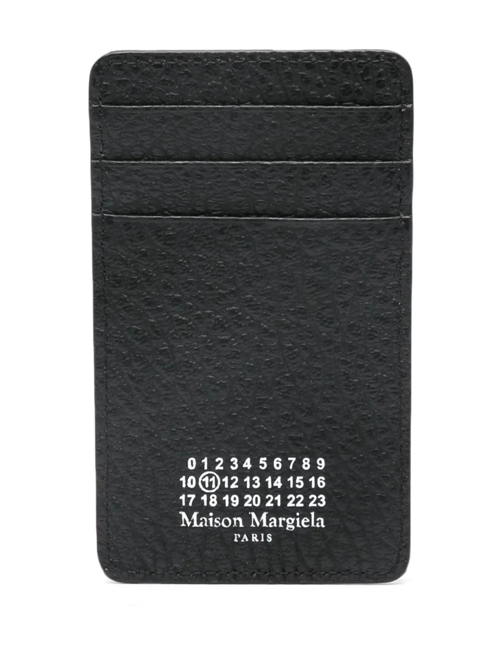 Maison Margiela Four Stitch-print Leather Cardholder | Black | FARFETCH | Farfetch Global