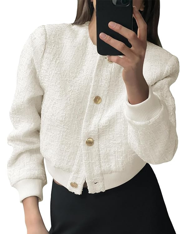 Tankaneo Tweed Jacket Coats | Amazon (US)