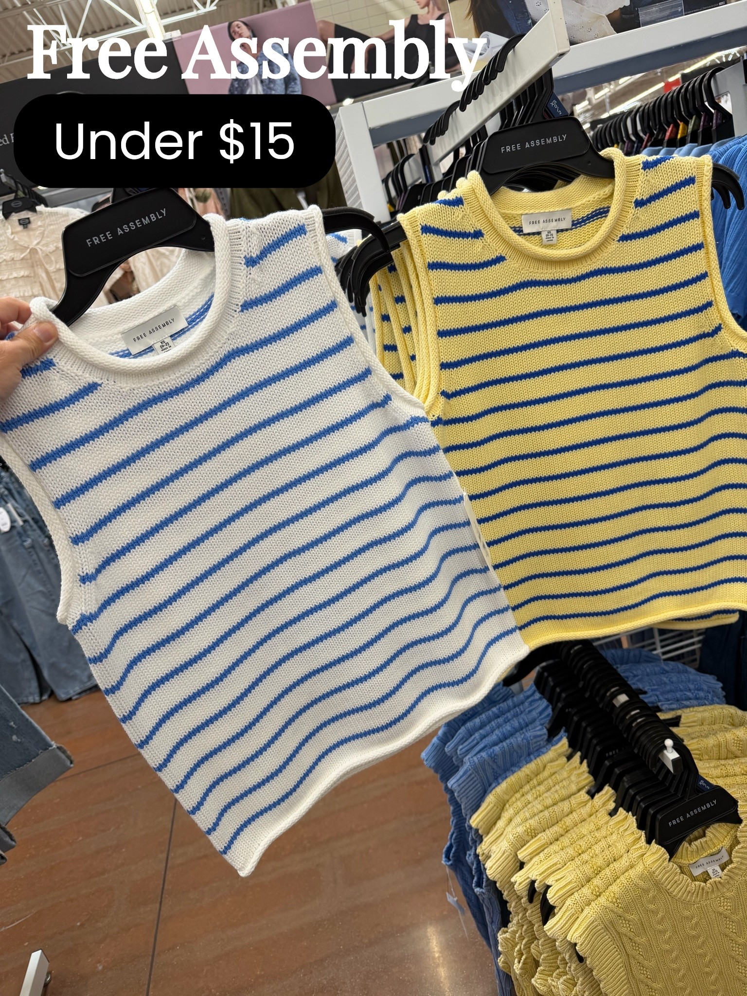 These Free Assembly knit tanks are such a good find! 💙💛

Classic stripes, a soft knit fabric, and an easy-to-style fit make these a summer staple you’ll reach for again and again. I especially love the blue and white for a timeless coastal look, but the yellow and blue adds such a fun pop of color!

Even better? They’re under $15! 🙌 Pair them with denim shorts now and your favorite jeans or white pants later for an effortless outfit.

Shop both colors through my LTK before they’re gone! 💕

#LTKootd #LTKSeasonal #LTKWorkwear