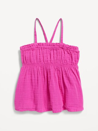 Sleeveless Double-Weave Back Bow-Tie Swing Top for Toddler Girls | Old Navy (US)