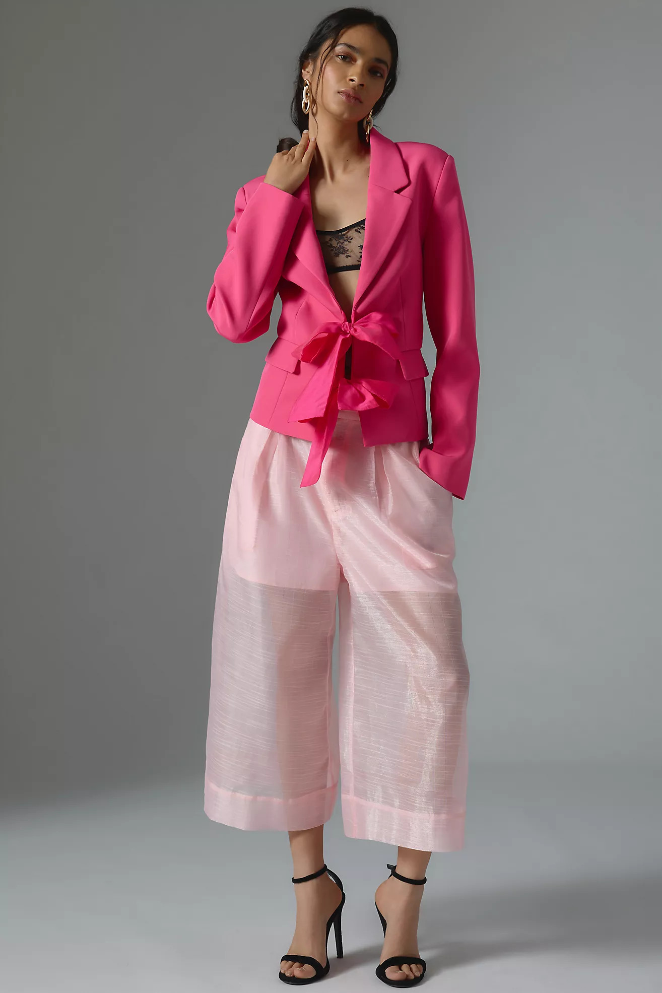 Maeve Cropped Bow Blazer | Anthropologie (US)