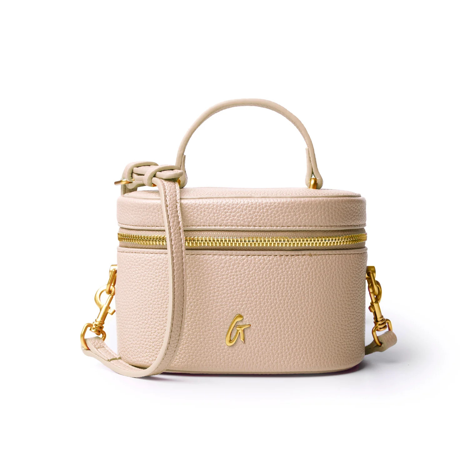 MINI PEBBLE VANITY BAG - NUDE | Glam-Aholic Lifestyle