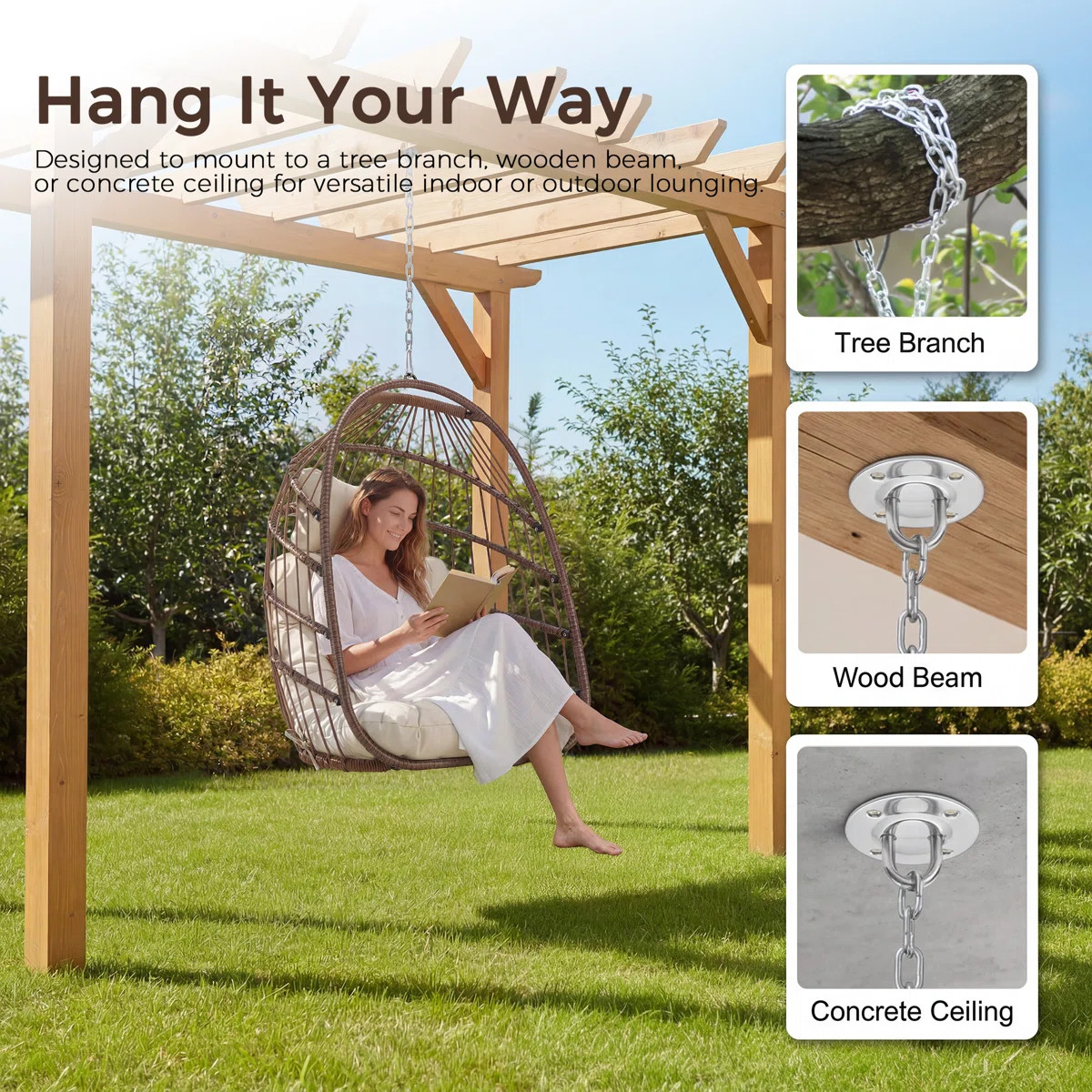 Chorley Indoor/Outdoor Porch Swing Egg Chair Without Stand | Wayfair North America