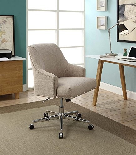 Serta Style Leighton Home Office Chair, Twill Fabric, Beige | Amazon (US)