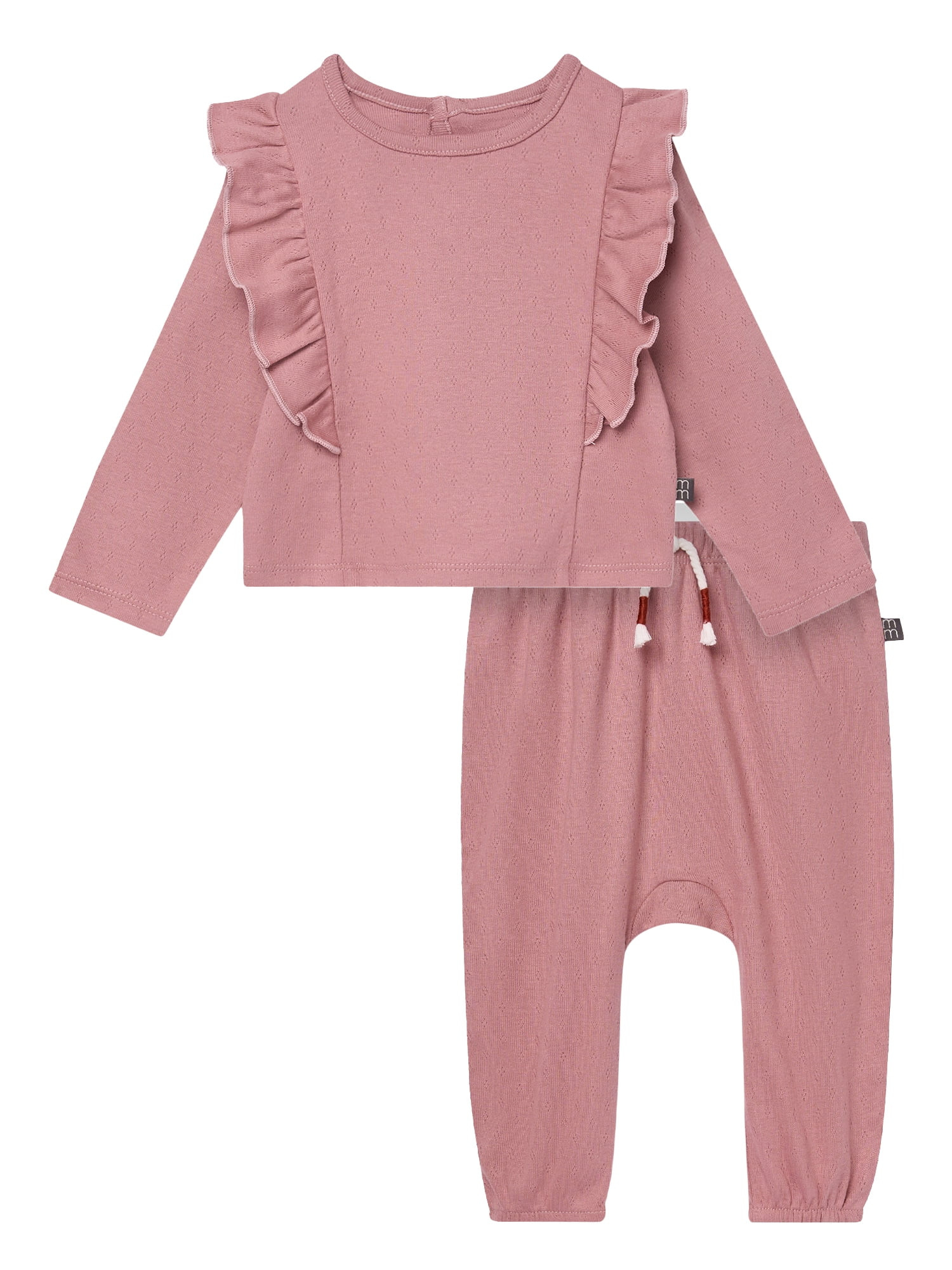 Modern Moments by Gerber Baby Girl Pant Set with Ruffle Detail, 2-Piece, Sizes 0/3 Months - 24 Mo... | Walmart (US)