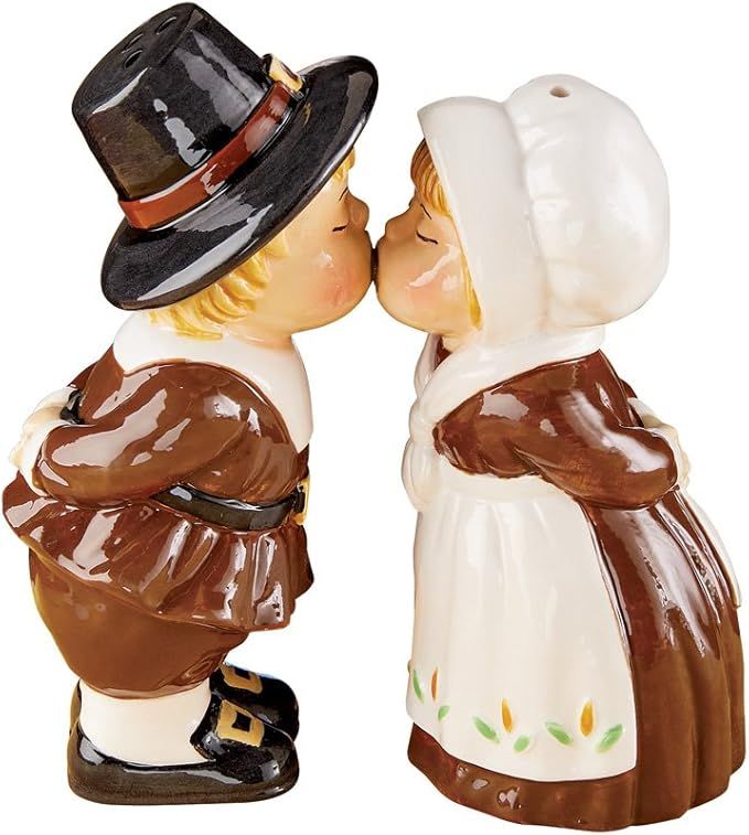 Darling Kissing Pilgrims Salt & Pepper Shaker, Thanksgiving Table Accents | Amazon (US)