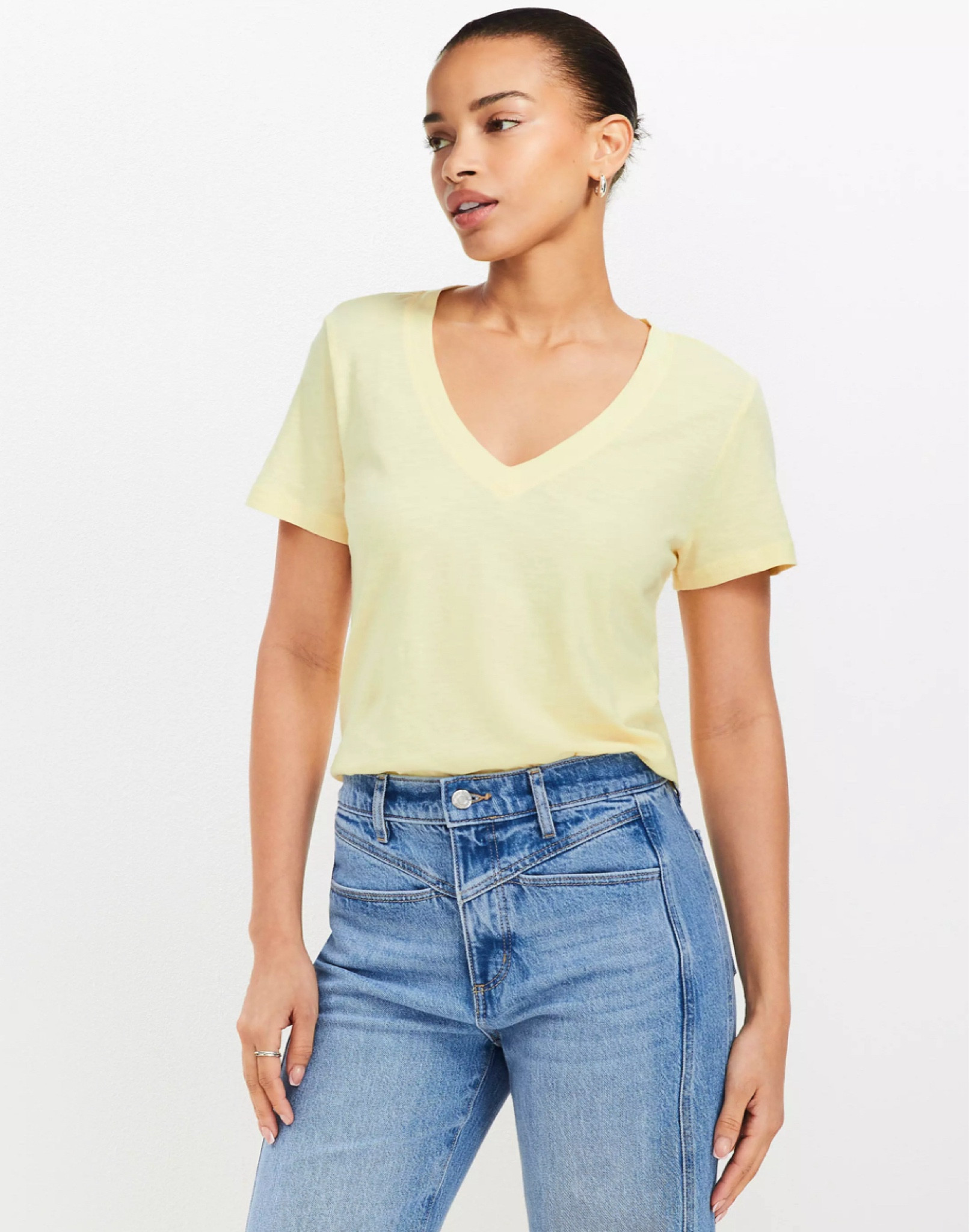 Everyday V-Neck Tee - butter yellow, travel outfit, spring capsule, summer capsule 

#LTKSeasonal #LTKOver40 #LTKSaleAlert