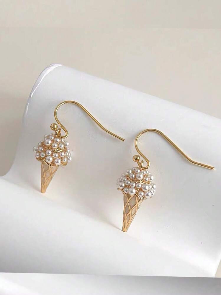 1pair Exquisite And Fashionable Ice Cream Shaped Earrings Suitable For Women To Wear On Any Occasion | SHEIN
