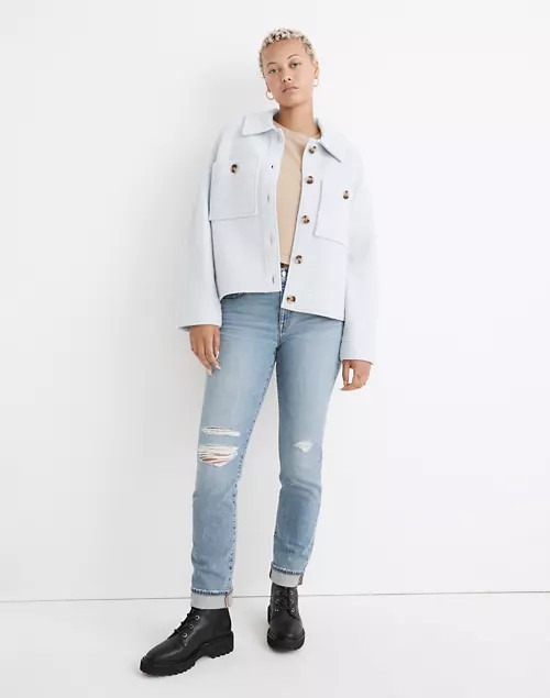 Crop Sweater Shirt-Jacket | Madewell