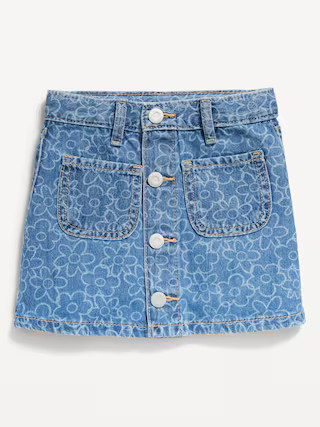 Printed High-Waisted A-Line Button-Front Skirt for Toddler Girls | Old Navy (US)
