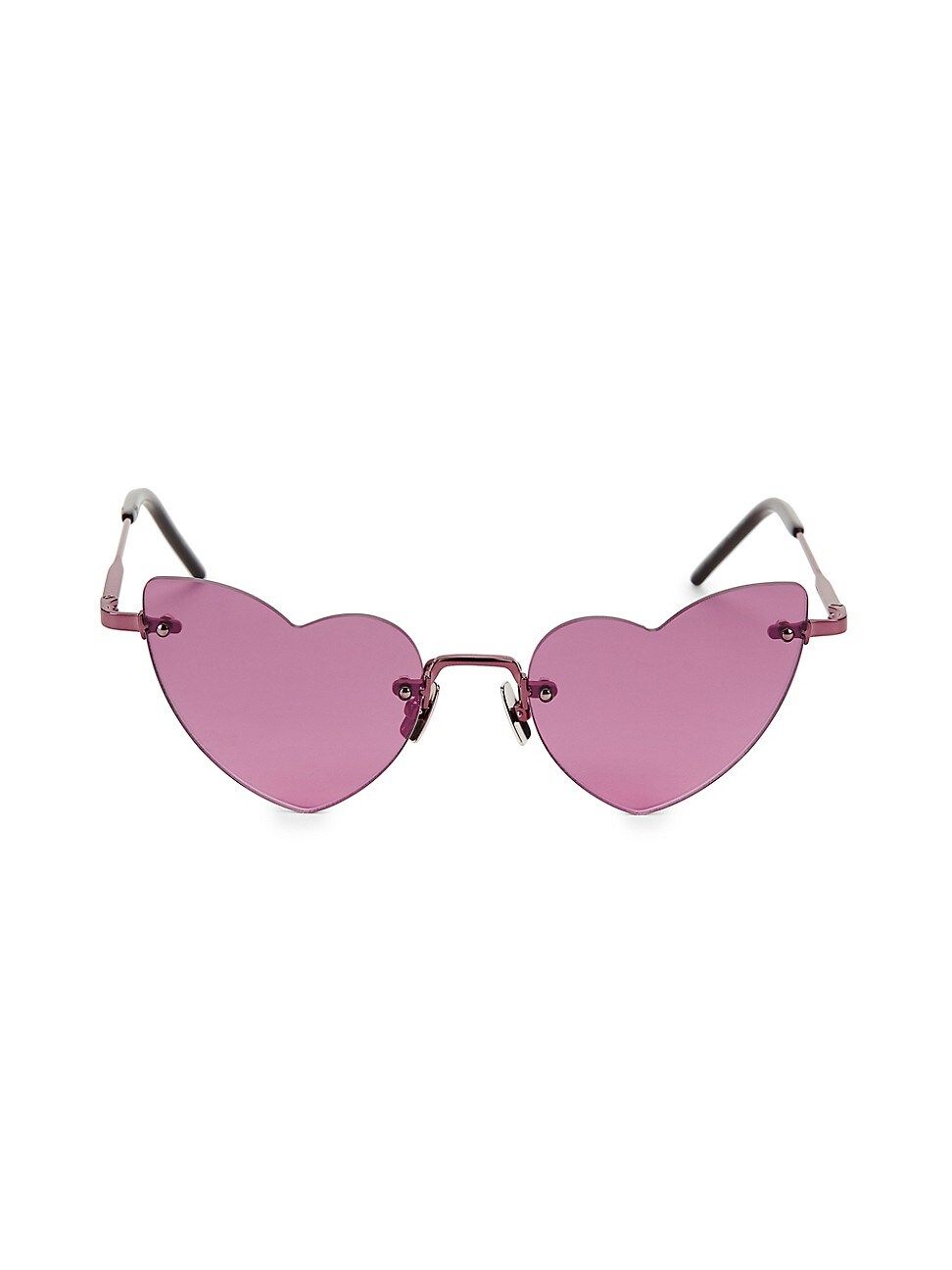 Saint Laurent Women's LouLou Rimless 50MM Heart Sunglasses - Pink | Saks Fifth Avenue