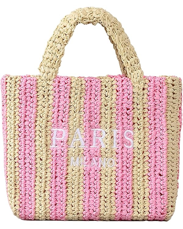 Straw Beach Bag for Women Summer Woven Tote Bag Packable Straw Purses and Handbags for Vacation H... | Amazon (US)