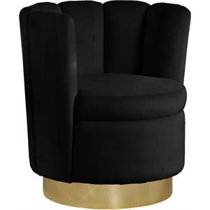 Meridian Furniture Lily Black Velvet Swivel Accent Chair | Homesquare