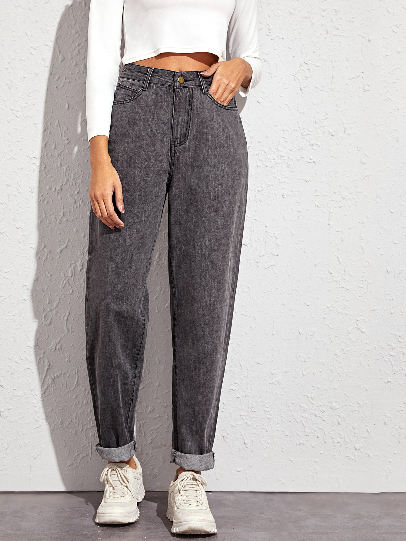 High-Waisted Mom Jeans | SHEIN