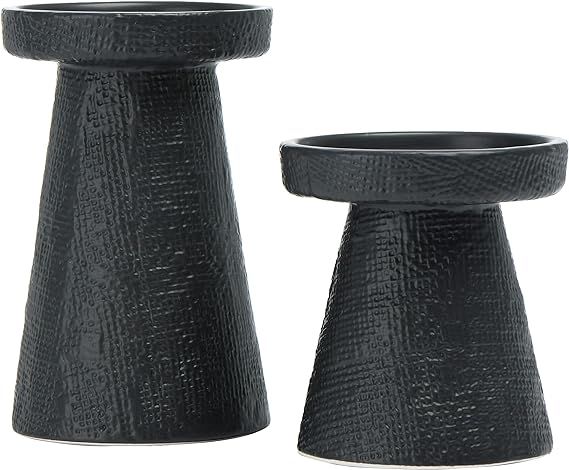 Main + Mesa Stoneware Pillar & Taper Candle Holders, Set of 2 | Amazon (US)