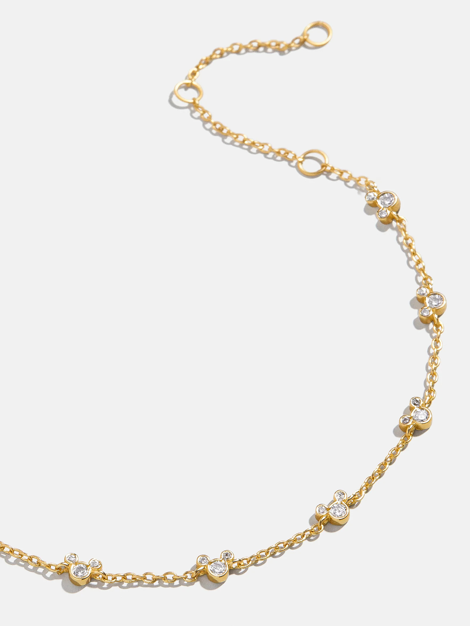 Mickey Mouse Disney 18K Gold Plated Sterling Silver Bracelet - Clear/Gold | BaubleBar (US)