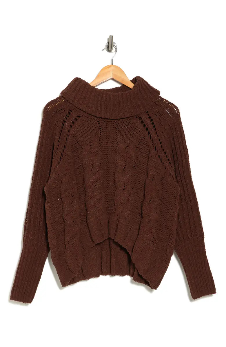 Turtleneck Crop High-Low Sweater | Nordstrom Rack