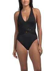 Monaco Wrap One-piece Swimsuit With Buckle | TJ Maxx