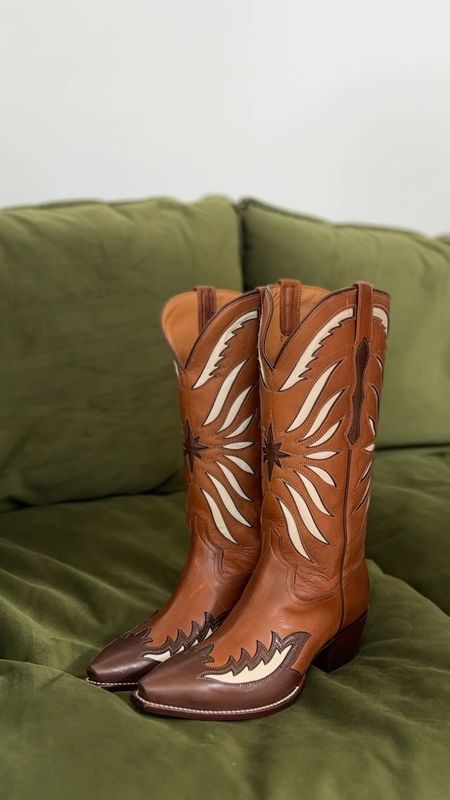 Unbox my new cowboy boots with me! Loving this honey color with the inlay design!! Perfect for festival and concert season. I do my true size 10.5 

#LTKshoecrush #LTKFestival