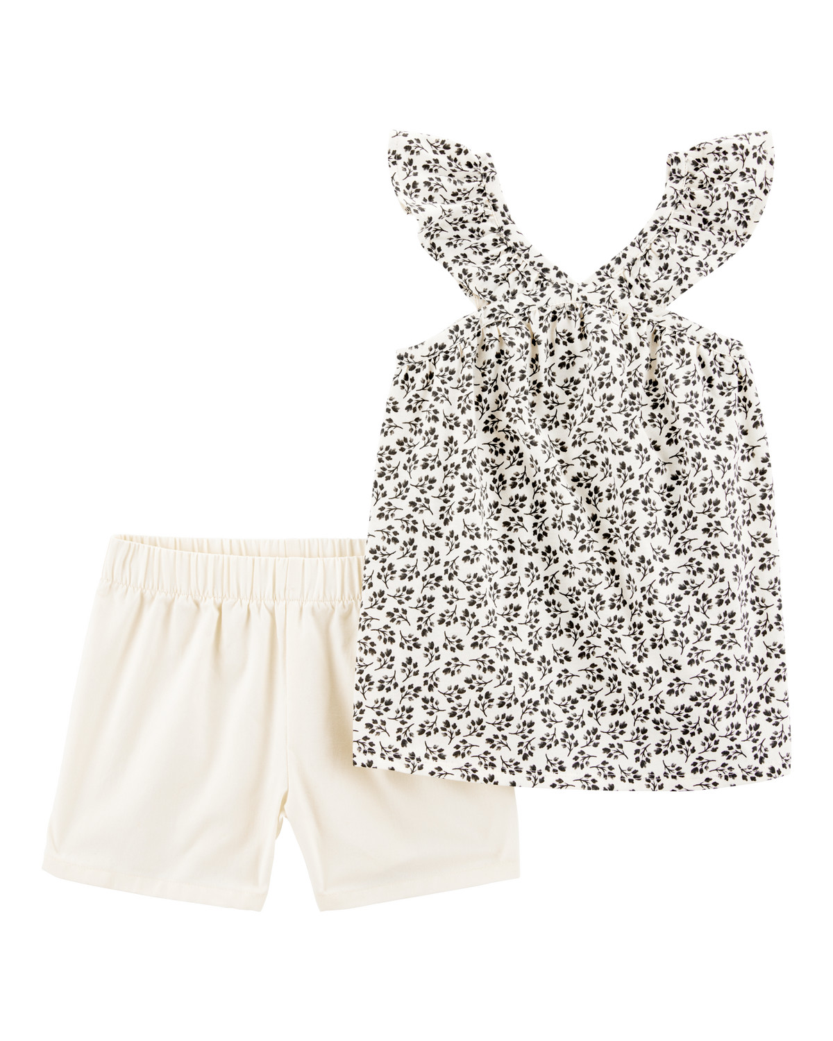 Kid 2-Piece Floral Tank & Pull-On Short Set - Black/White | Carter's Inc