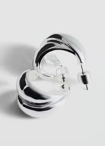 MANGO - Intertwined double hoop earrings silver - One size - Woman | Mango Canada