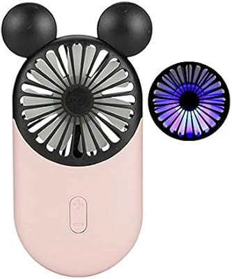 Kbinter Cute Personal Mini Fan, Handheld & Portable USB Rechargeable Fan with Beautiful LED Light... | Amazon (US)