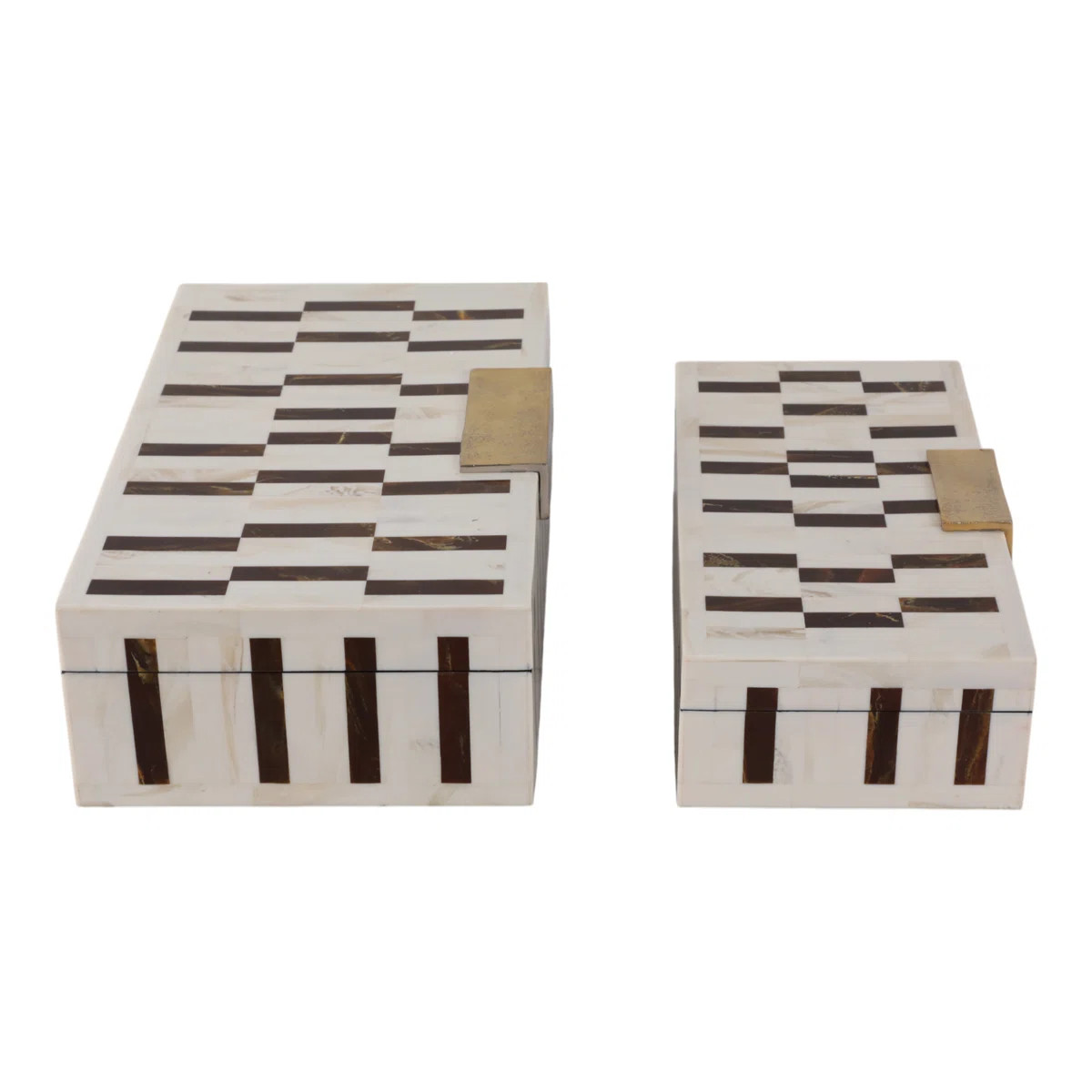 Latiara Decorative Boxes Set Resin/Wood/Fabric/Polyresin/Aluminum Modern Glam Pattern Approx. Fin... | Wayfair North America