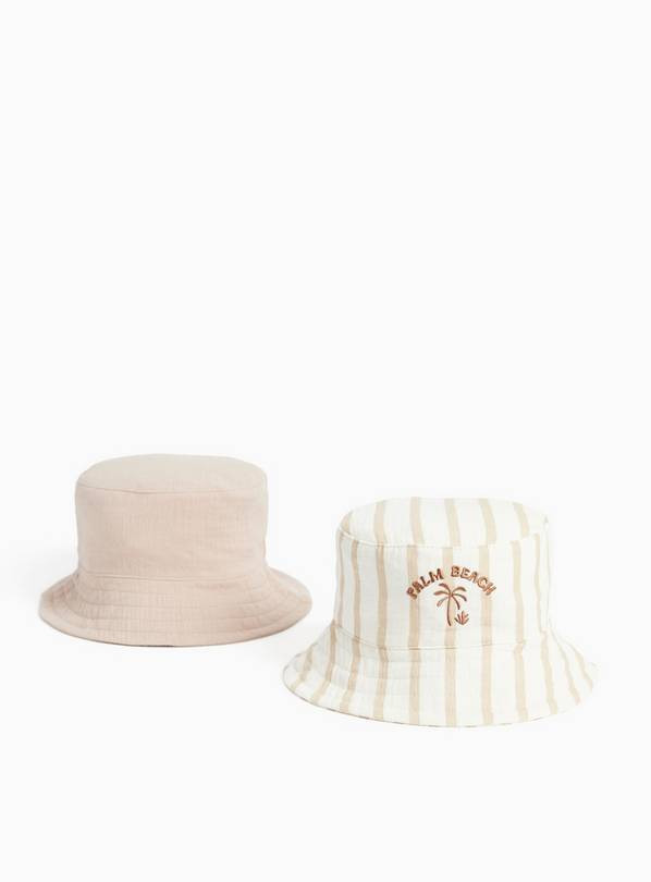 Cream & Brown Bucket Hats 2 Pack 1-2 years | Tu Clothing