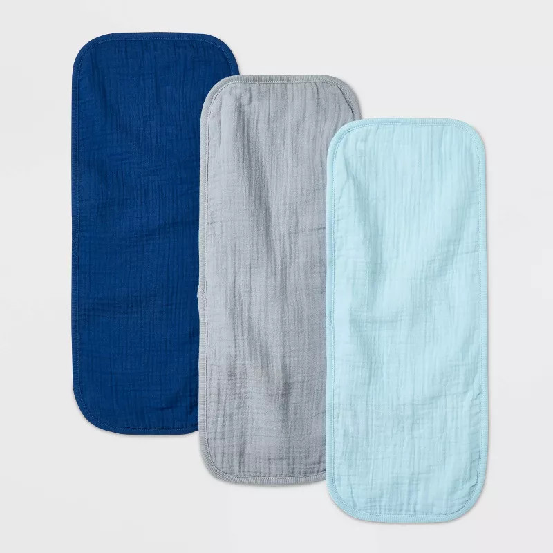 Baby 3pk Muslin Burp Cloth - Cloud Island™ Blue | Target